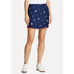 Polo Golf Ralph Lauren Beach Print Skort Blue Size 8 Pickleball Tennis Outdoors